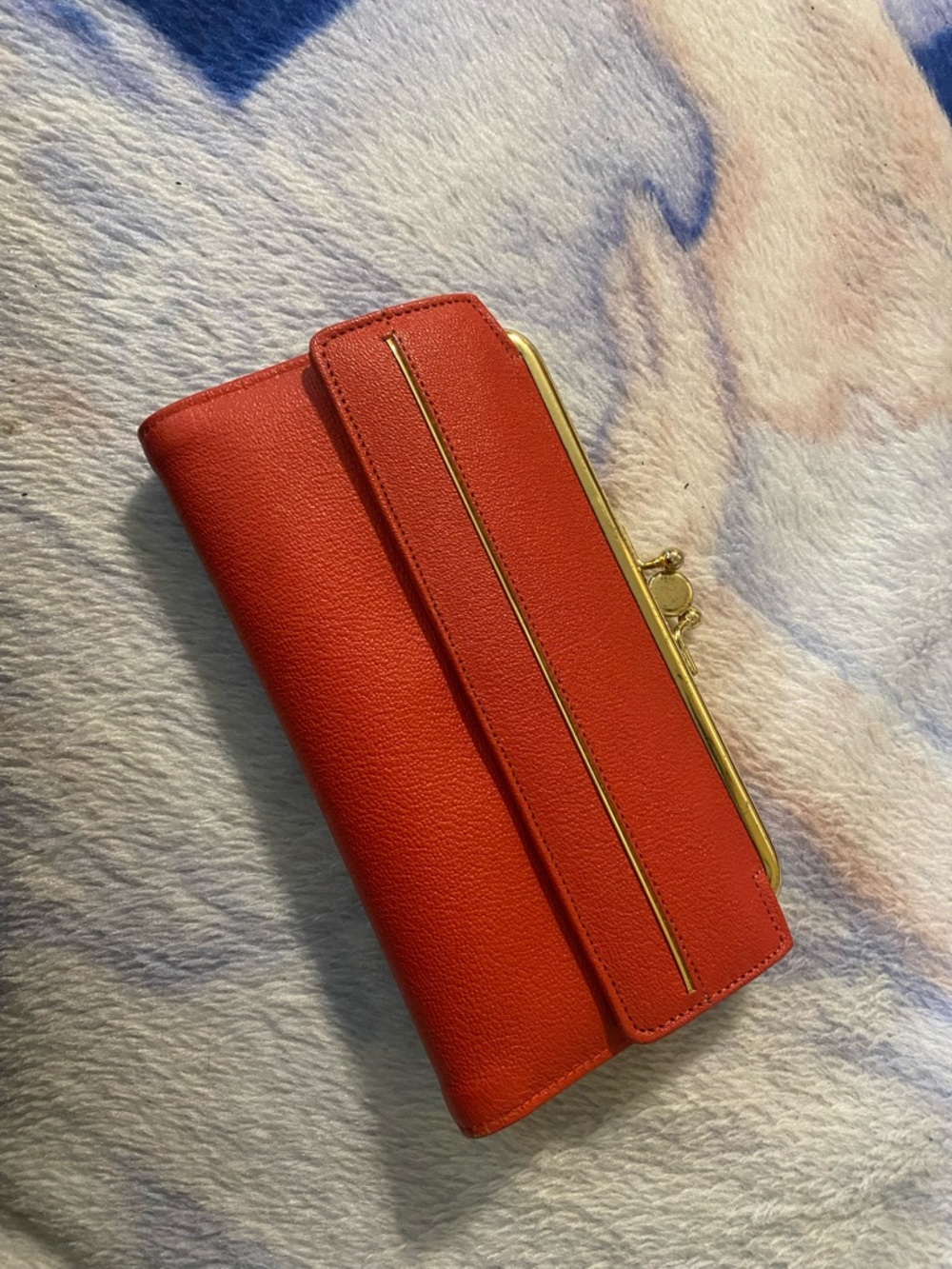 Vintage Di Lido Red Genuine Morocco Leather Kiss Lock Wallet Original Warranty